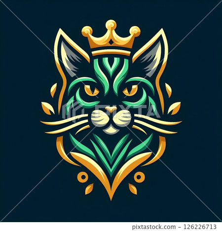 Cat-shaped with a sharp, emerald-green gaze. 126226713