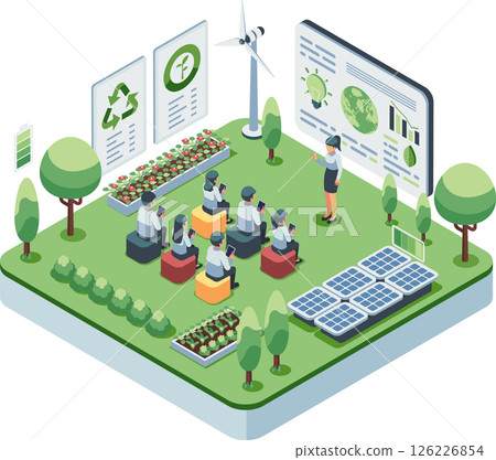Isometric Sustainable Energy and Environmental Education Classroom 126226854