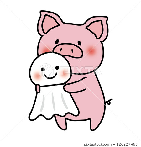 A pig holding a big Teru Teru Bouzu A pig holding a big Teru Teru Bouzu 126227465