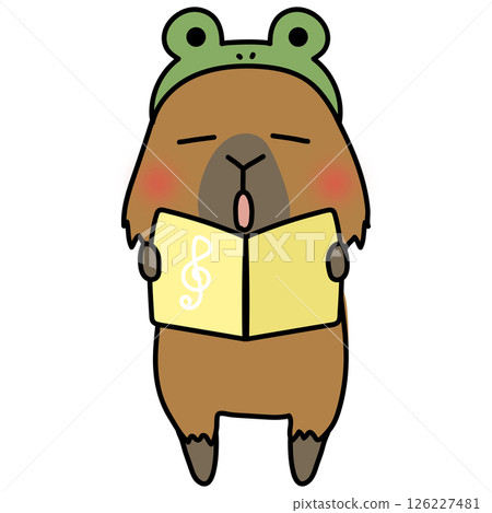 水豚穿著青蛙服裝唱歌 126227481