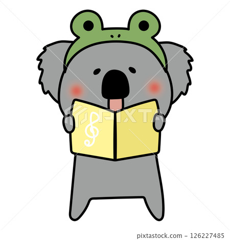 無尾熊穿著青蛙服裝唱歌 無尾熊穿著青蛙服裝唱歌 126227485
