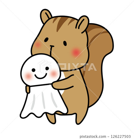A squirrel holding a big Teru Teru Bouzu A squirrel holding a big Teru Teru Bouzu 126227503