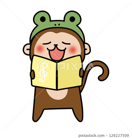 一隻穿著青蛙服裝的猴子在唱歌 一隻穿著青蛙服裝的猴子在唱歌 126227509
