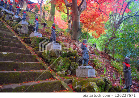 Kanto - Mt. Oyama pilgrimage to see the autumn leaves - Famous spot at Mt. Oyama Temple, a staircase leading to a tunnel of beautiful autumn leaves and the 36 children standing on either side (5) Kanto - Mt. Oyama pilgrimage to see the autumn leaves - Famous spot at Mt. Oyama Temple, a staircase leading to a tunnel of beautiful autumn leaves and the 36 children standing on either side (5) 126227671