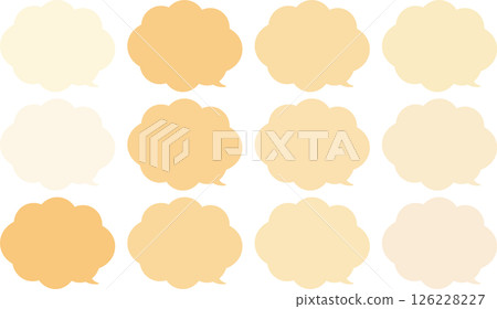 A set of fluffy cloud-shaped speech bubbles. The tail of the speech bubble is at the bottom right. 126228227