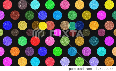 Multicolored shiny circles on a dark matte surface. Multicolored shiny circles on a dark matte surface. 126229072