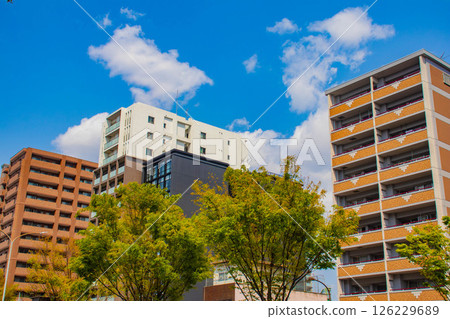 [Kyoto scenery] Sky and buildings on Horikawa Street 126229689
