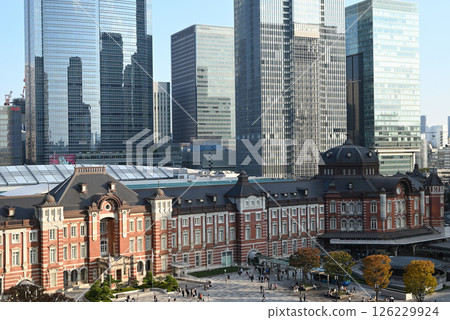 Tokyo Station, night view, evening view 126229924