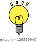 Illustration of a cute shiny light bulb 126229943