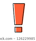 Hand-drawn illustration of an exclamation mark 126229985