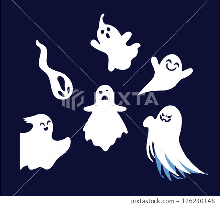 黑色背景上設定的幽靈字符 126230148