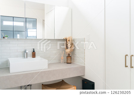 新建浴室、衛浴、訂製水槽、三面鏡子 126230205