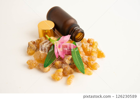 Frankincense or olibanum aromatic resin used in incense and perfumes. 126230589