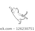 一隻向後伸展的貓 126230751