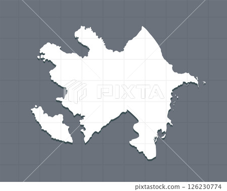 Map Azerbaijan template Asia outline country 126230774