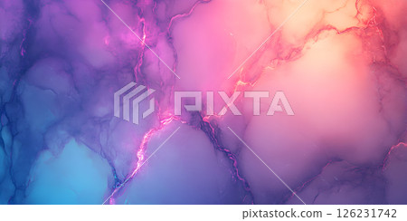 Abstract Marble Texture in Vibrant Pink and Blue Hues 126231742