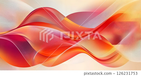 Vibrant Abstract Waves with Red and Orange Gradient Flow Vibrant Abstract Waves with Red and Orange Gradient Flow 126231753