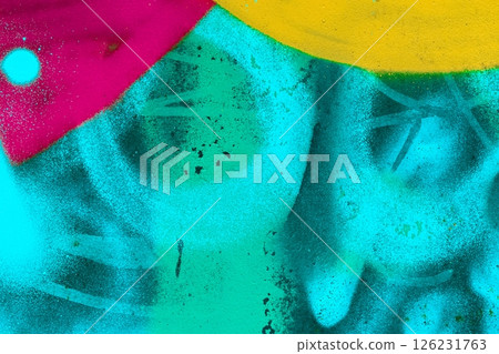 Vibrant Graffiti Texture in Neon Blue, Pink, Yellow for Modern Y2K Aesthetic Vibrant Graffiti Texture in Neon Blue, Pink, Yellow for Modern Y2K Aesthetic 126231763