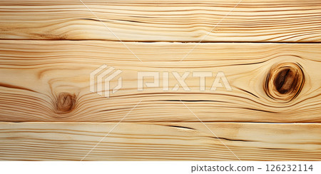 Natural Wooden Plank Texture with Knots and Grain Pattern 126232114