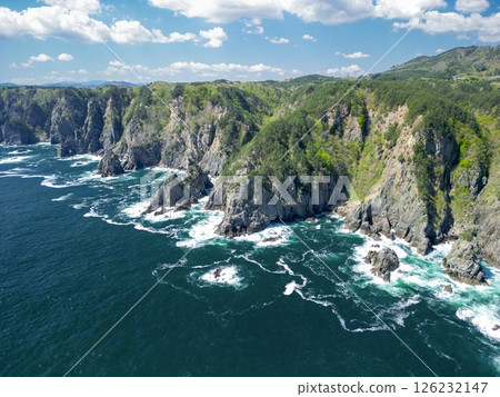 岩手縣北山崎田野畑村懸崖鳥瞰圖 126232147
