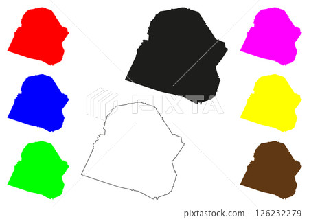 Kulti city (Republic of India, State of West Bengal) map vector illustration, scribble sketch Kulti map 126232279