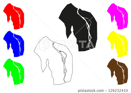 Mathura city (Republic of India, State of Uttar Pradesh) map vector illustration, scribble sketch Mathura map 126232410