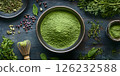 Matcha green tea powder with herbs and spices 126232588