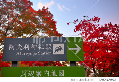 關東地區：秋葉中的大山朝聖之旅；大山阿夫利神社站的圖片，下社神社境內的車站指南；神奈川縣伊勢原市 (3) 126232698