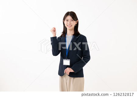 Business woman doing a fist pump 126232817