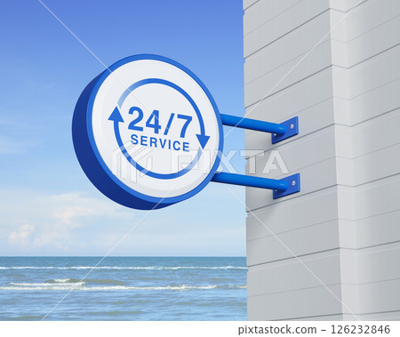 Business full time online service concept, 3D rendering 126232846