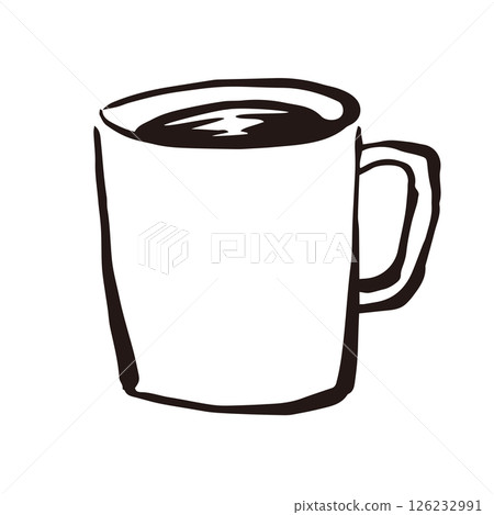 Mug coffee cafe line drawing illustration 126232991