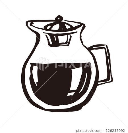 Coffee server coffee cafe line drawing illustration 126232992