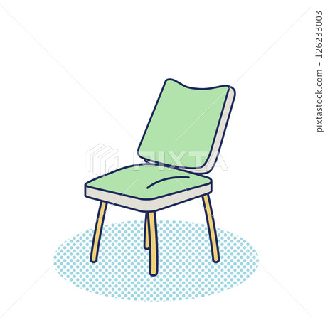 A simple color illustration of a chair with a backrest 126233003