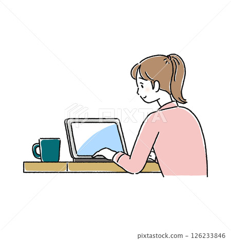 操作筆記本電腦的女人 126233846