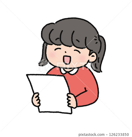 Girl reading a print Girl reading a print 126233850