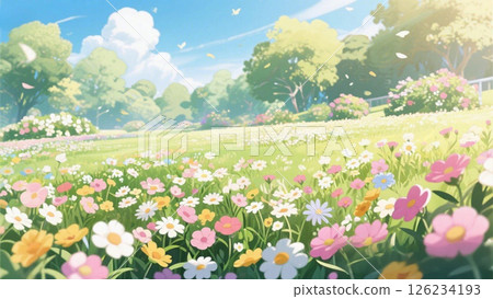 Summer flower field background 126234193