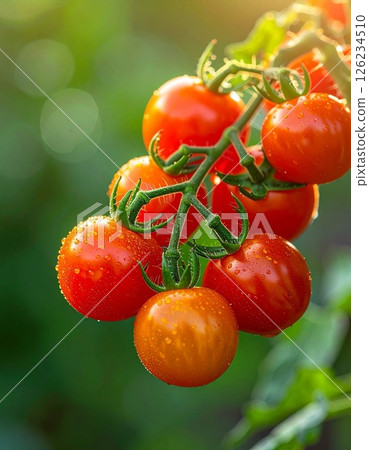 Fresh cherry tomatoes close-up 126234510