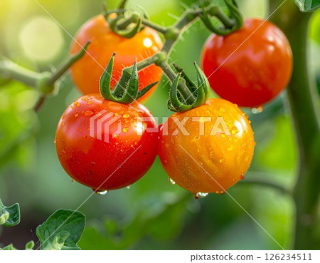Fresh cherry tomatoes close-up Fresh cherry tomatoes close-up 126234511
