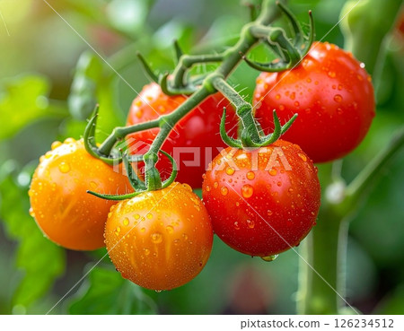 Fresh cherry tomatoes close-up Fresh cherry tomatoes close-up 126234512