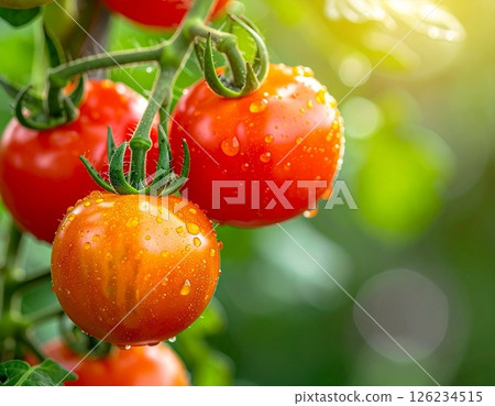 Fresh cherry tomatoes close-up 126234515