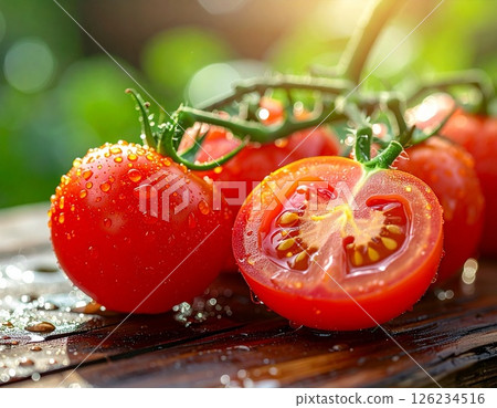 Fresh tomato cross section 126234516