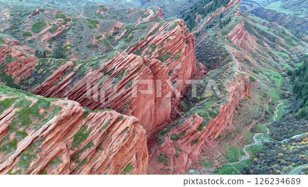 Jeti Oguz canyon or Seven Bulls Rocks in Issyk-Kul Region, Kyrgyzstan Jeti Oguz canyon or Seven Bulls Rocks in Issyk-Kul Region, Kyrgyzstan 126234689
