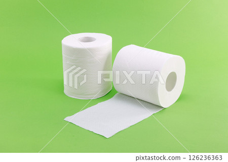 Green background toilet paper 126236363