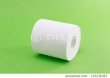 Green background toilet paper 126236365