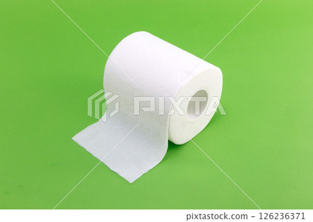 Green background toilet paper 126236371