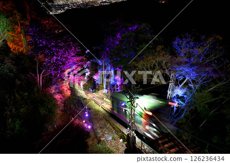 Kanto - Pilgrimage to Mt. Oyama to see autumn leaves - Night view from Mt. Oyama Afuri Shrine - Mt. Oyama Cable Car in operation - Isehara City, Kanagawa Prefecture (1) 126236434