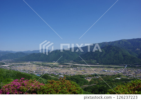 View of Mino Health and Disaster Prevention Park from Health and Communication Forest in Miyoshi City, Tokushima Prefecture View of Mino Health and Disaster Prevention Park from Health and Communication Forest in Miyoshi City, Tokushima Prefecture 126237223