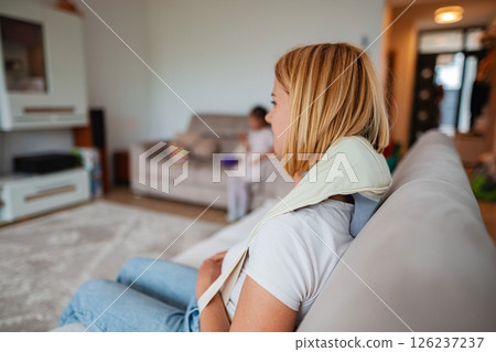 Relaxing at home after a long day with soothing comfort 126237237