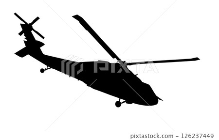 Helicopter vector silhouette Helicopter vector silhouette 126237449