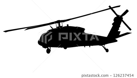 Helicopter vector silhouette Helicopter vector silhouette 126237454